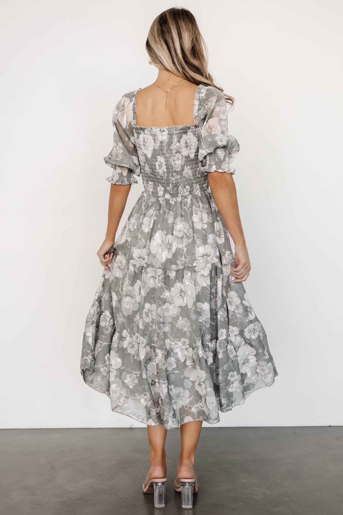 Fabian Jacquard Midi Dress | Dusty Sage