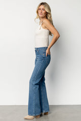 Michel Mid Rise Bootcut Jeans | Mid Wash