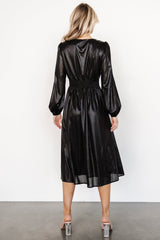 Aisha Shimmer Dress | Black