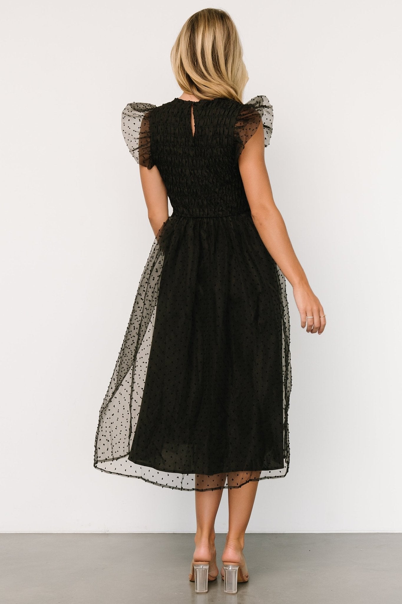 Alice Dot Midi Dress | Black