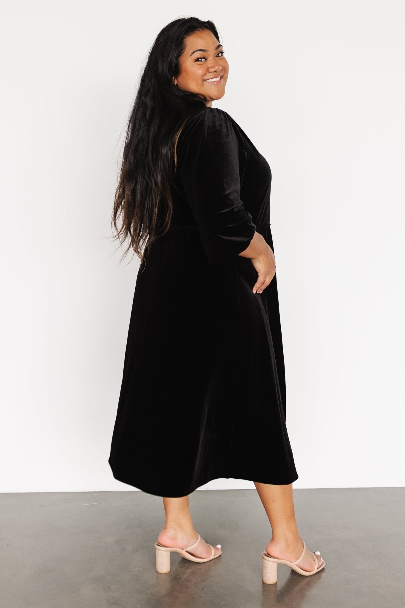 Beckinsale Velvet Wrap Dress | Black