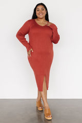 Fairmount Ribbed Midi Dress | Clay