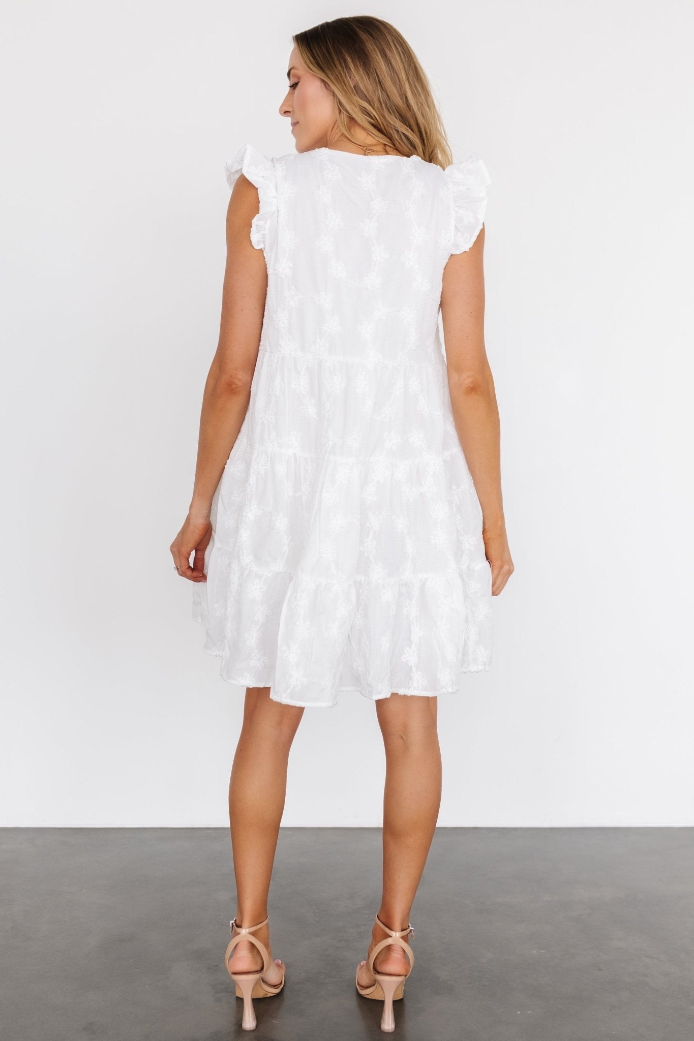 Kayla Button Up Short Dress | Off White