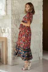 Leeanne Midi Dress | Red Multi Floral