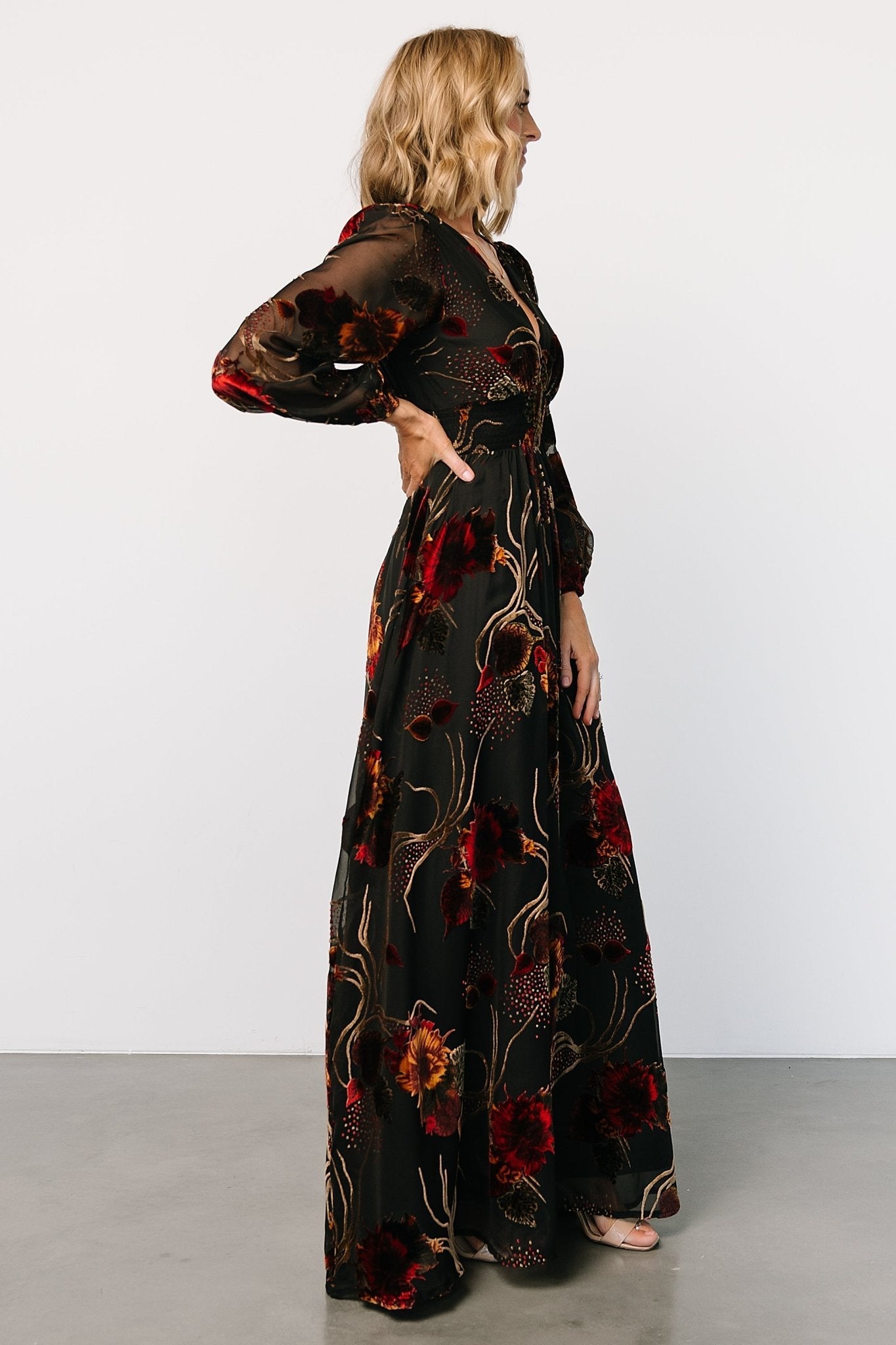Mikla Maxi Dress | Black Multi