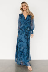 Olivia Maxi Dress | Deep Blue Floral