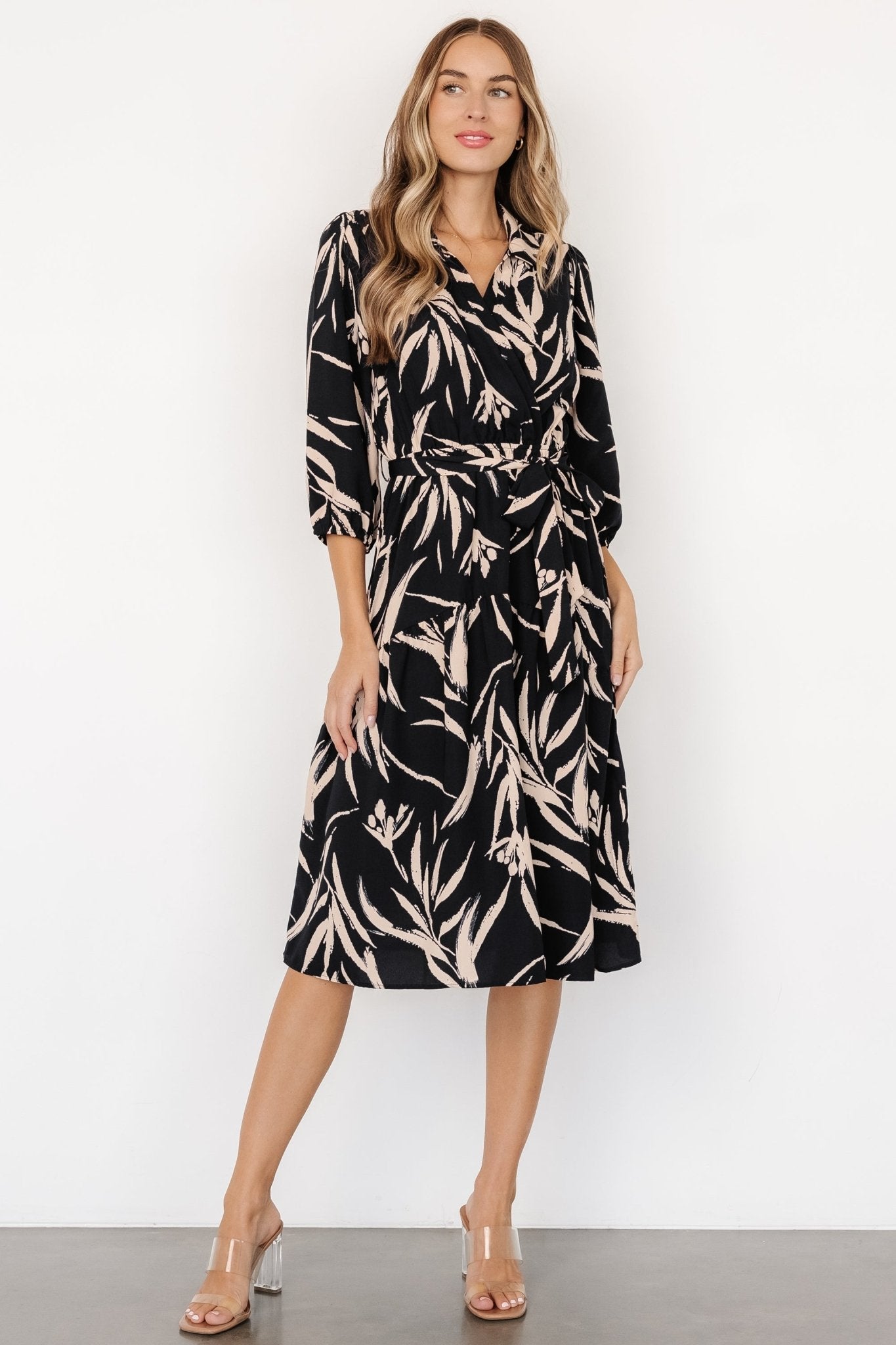 Riverside Midi Dress | Navy + Taupe
