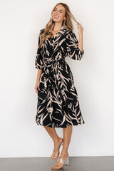 Riverside Midi Dress | Navy + Taupe
