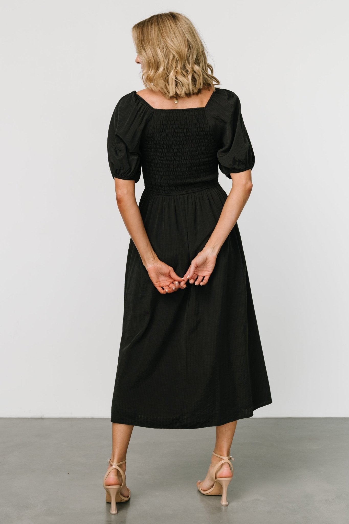 Stefania Midi Dress | Black
