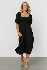 Stefania Midi Dress | Black