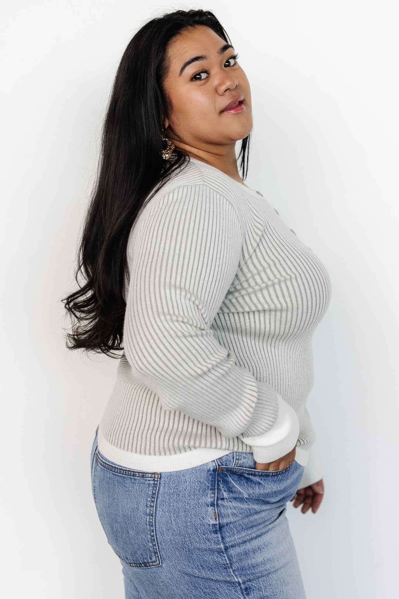 Stevie Ribbed Sweater | Gray