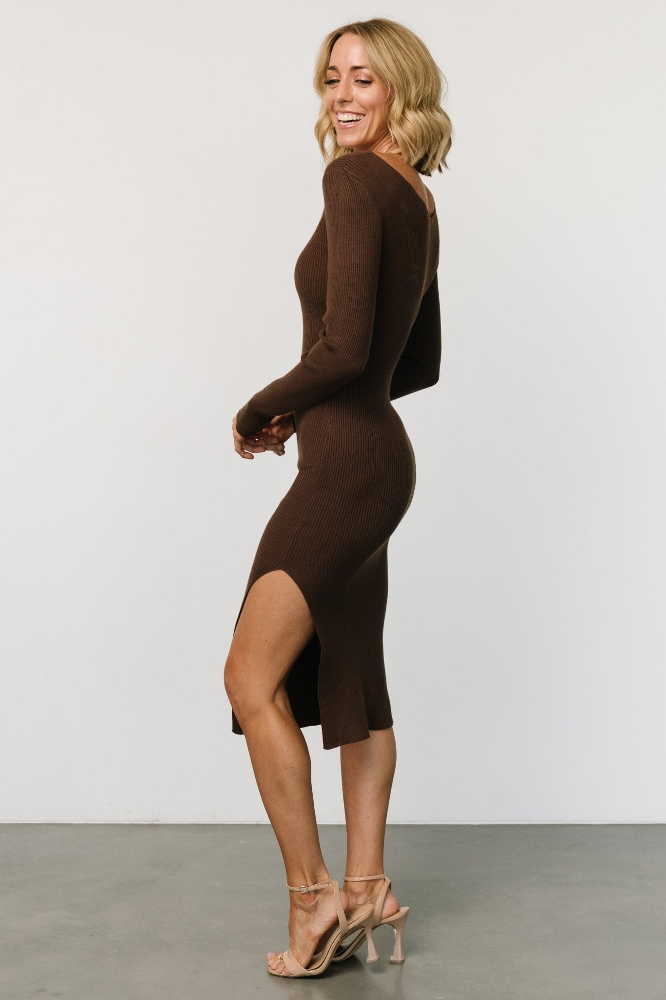 Tacey Midi Dress | Coffee