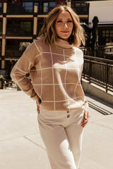 Tahoe Turtleneck Sweater | Taupe + Cream