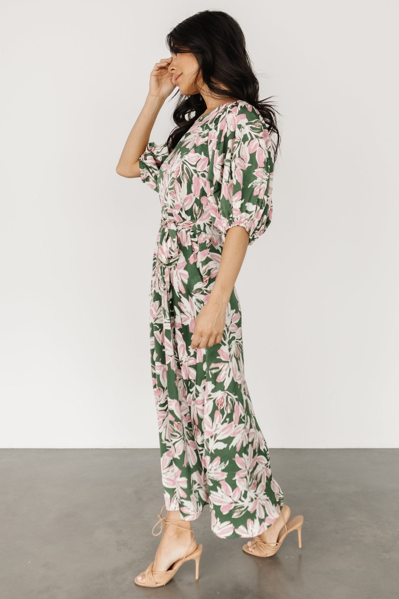 Tucson Midi Dress | Green + Pink