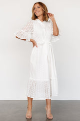 Virginia Eyelet Midi Dress | Off White